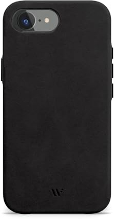 WIIUKA Hülle für iPhone 17e / 16e, Leder aus Deutschland, Lederhülle extra Dünn, Premium Handyhülle, Case, Qi, Vintage Schwarz