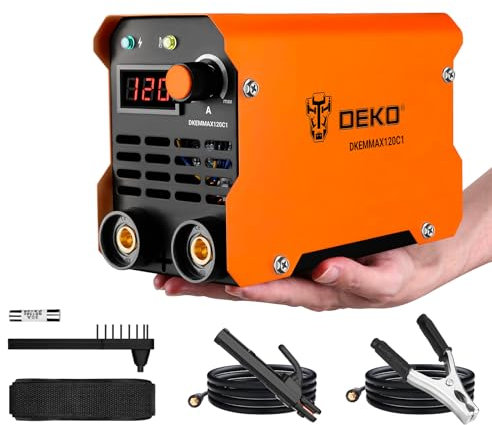 Mini Stick Welder：DEKO 120A 220V MMA ARC Welder for Home Repair, Metal Welding,DIY,Bicycle Repair,Portable Welding Machine with Adjustable Shoulder Strap for Welders