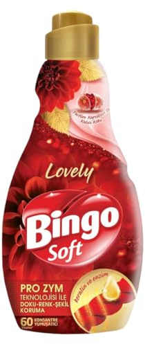 Bingo Soft Konzentrierter Weichspüler Lovely – 1440 ml – Mit Keratin & Parfümeffekt – Für 60 Anwendungen – Lang anhaltender Duft
