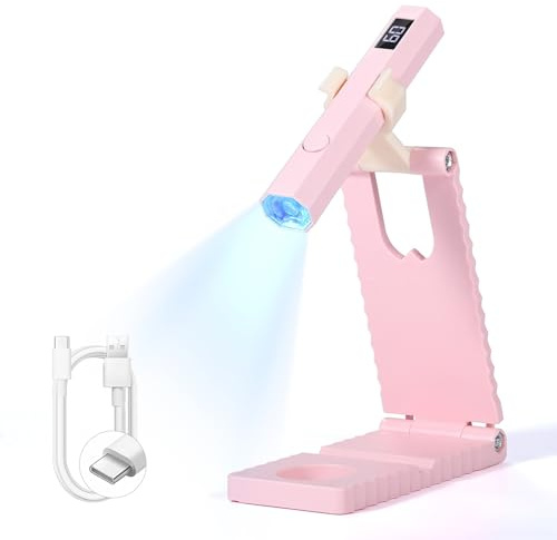 SAVILAND Portatif Lampe UV Ongles Gel avec Support Mini Rechargeable