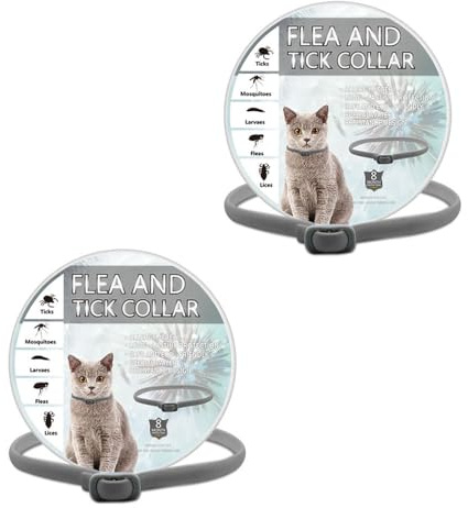 2 Pack Cat Collar, Waterproof & Adjustable, 16-Month Protection for Cats Over 7 Weeks