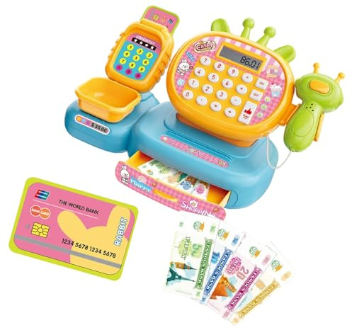 Ensemble de caisse enregistreuse pour enfants avec jouet d'apprentissage interactif pour compter la pratique de la caisse enregistreuse