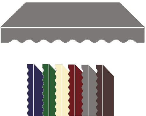 Toldo retráctil de repuesto para patio, 18 x 10 pies, lona de poliéster gris para ventana y puerta, resistente a la intemperie, protección UV