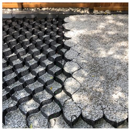 Rejilla de suelo de alta densidad de 5 cm de profundidad, expandible y plegable para terrazas, calzadas, cobertizos, acceso de vehículos, estacionamiento y grava (4 x 6 m)