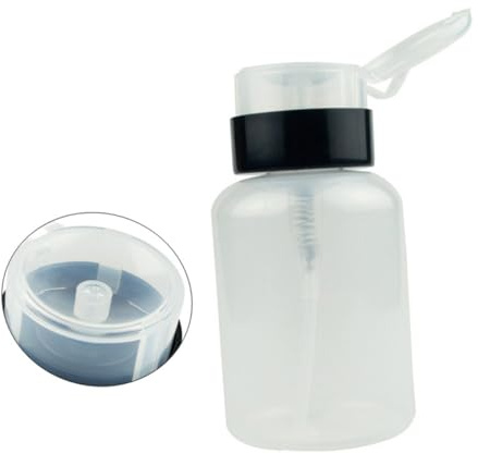 LOORGVEL Nagellackentferner Flasche mit Pumpspender aus Kunststoff Verschließbar für Nagellackentferner und Make up entferner Praktisch und Hygienisch für Reisen und Unterwegs