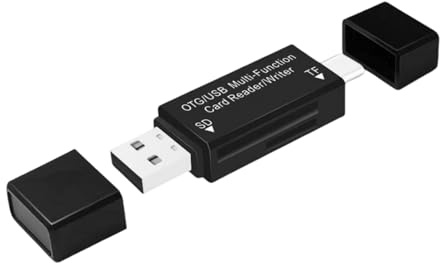 SHOOYIO Lector de tarjetas USB 2 en 1 puerto de transferencia rápida de datos para PC, MacB, smartphones, múltiples dispositivos, tarjetas de memoria TF, lector de tarjetas de memoria portátil, doble