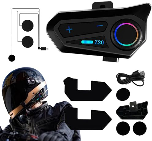 Auriculares inalámbricos para casco – Auriculares de motocicleta 5.4, IPX6 impermeable ABS medio casco, diseño recargable tipo C, altavoces reductores de ruido | Equipo de comunicación seguro manos