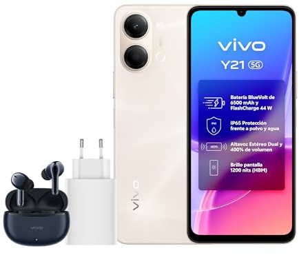vivo Y21 5G 4GB+256GB Cámara 50MP Pantalla 6,74 6500mAh Carga44W IP65