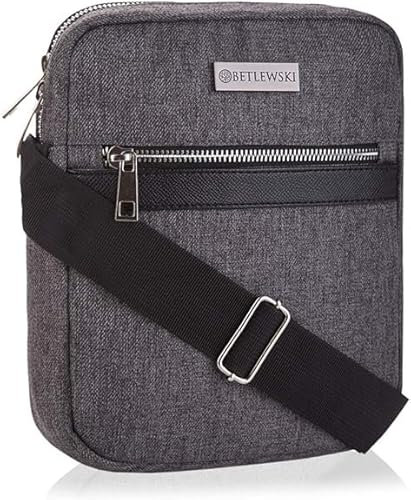 BETLEWSKI Herren Umhängetasche - Kuriertasche - Outdoor-Sporttasche Wasserdichte Hundewandertasche für Laufen - Wandern, Reisen und Urlaub Schwarz