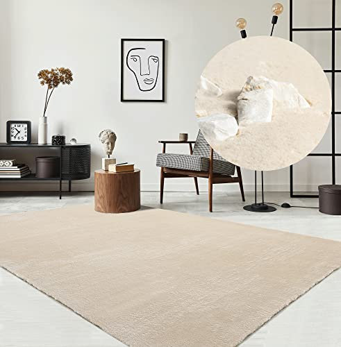 the carpet Relax rug for living room or bedroom in Beige 60 x 110 cm