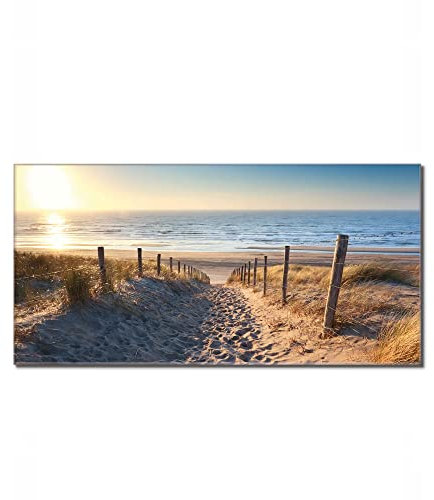 banjado Glas Magnettafel (110 x 55cm) - Magnetwand Glas - Magnetpinnwand als Memoboard - Pinnwand Magnettafel Küche, Büro, Kinderzimmer - Nordseestrand