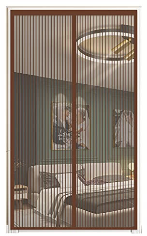 CHBIN Fliegengitter Schiebetür 170x210cm Nicht Kürzbar Insektenschutz Magnetvorhang Insektenschutz für Flure/Türen/Windows/Wohnzimmer, Brown