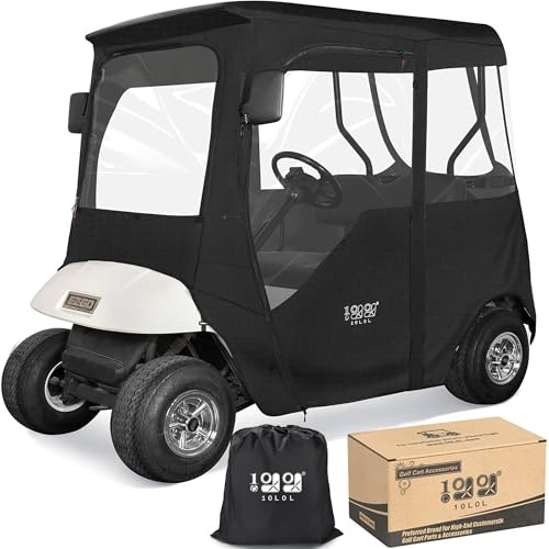 10L0L Golfwagen Deluxe Driving Enclosure 2 Passagiere, nur passend für EZGO TXT Golfwagen, strapazierfähig, 600D wasserdicht, tragbar, fahrbar, Aufbewahrungsabdeckung für Golfwagen, Gehäuse