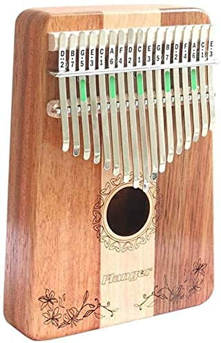 KISOARTWQ Kalimba Instrument daumenklavier Marimba Keys Portable kalimbas musikinstrumente Holz Kalimba 17-Tasten Thumb Piano Mahagoni Standard C Tune Finger Piano Metallband Tragetasche(Color:Wood;S