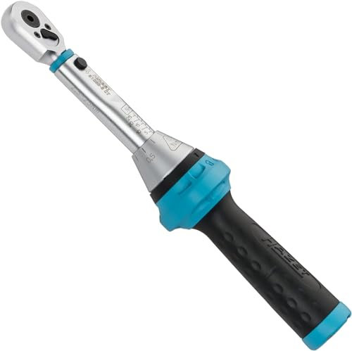 HAZET Drehmoment-Schlüssel 5108B-3CT I Genauigkeit 3 bzw 4% vom Skalenwert, Nm min-max: 2.5 – 25 Nm, Toleranz: 3% I Umschalt-Knarre für Bits im rauen Werkstatt-Einsatz