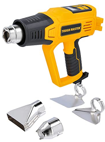 TOUGH MASTER Heat Gun 2000W Paint Stripper, 1.8m Corded 12 Heat Setting, 4 Nozzle Memory Function, 240V Home Improvement Tool, LED Hot Air Glue Gun DIY