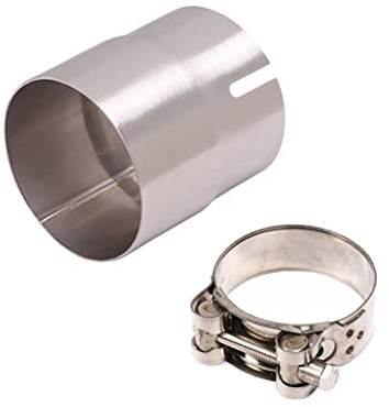 Connecteur de Silencieux réducteur, Adaptateur d'échappement Universel pour Moto, connecteur d'adaptateur de 56 mm à 51 Moto Connecteur Tuyau en Acier Inoxydable Réducteur Silencieux