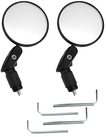 Twilight Garage Fahrradrückspiegel Universal Verstellbar 360° Fahrradspiegel Rückspiegel Fahrrad Fahrrad Spiegel Lenkerspiegel für Lenker 14-22mm 2 Stück