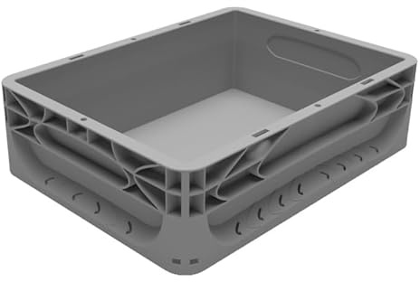 Solent Plastics 10 Litre Euronorm Clear Plastic Stacking Container - GREY