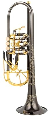 Trompeten Bb-Trompete Drehventil Typ B Flacher Messing-Flachschlüssel Professionelle Trompetenmusikinstrumente