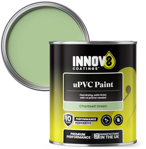 UPVC Paint 750ml - Chartwell Green - Satin Finish - No Primer Needed - Fast Drying - For Doors, Windows, Conservatories - Interior/Exterior - 10 Yr Durability - Pro Quality for Plastic & uPVC.
