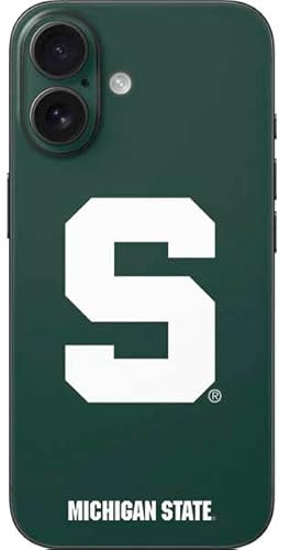 Skinit Decal Phone Skin Compatible with iPhone 16 - Officially Licensed Michigan State University Spartans S Design