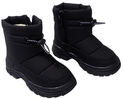 MEIbax Bottes de Neige Enfant Fourrée Doublure Chaud Antidérapante Garçon Fille Chaussures Imperméables Classiques Confortable Hiver Bottines Randonnée Chaussure pour Enfants