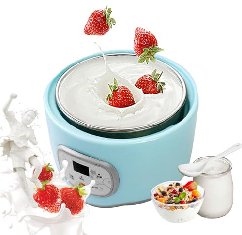 Ultimate Yogurt Maker, Automatic Yogurt Maker with 1L Stainless steel inner tank, 360° Constant Temperature Heating & Timer, Easy To Clean for Home Organic Yogurt, Cheese Maker