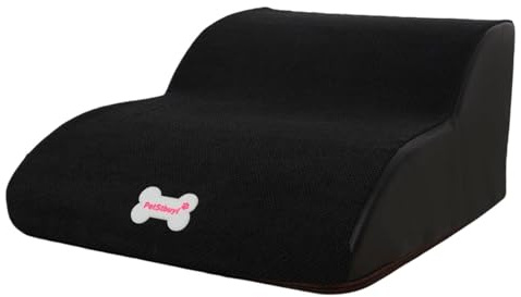 Colcolo Hundetreppen Hundetreppen, bequem, leicht, weich, für hohe Bett, Nicht -Slip, Hunderamp -Haustiere für ältere Hunde Katzen kleine Haustiere, Schwarz