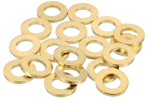 sourcing map Arandela plana de latón, 5/8 pulgadas de diámetro exterior x 5/16 pulgadas de diámetro interior x 2 mm de diámetro interior arandelas para guardabarros, arandelas M8 para tornillos