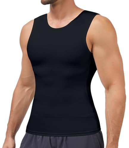 Wivzo Body Shaper Herren Ärmellos Elastische Tight Kompressionsshirt Bauchweg Unterhemd Taillenformer Tank Top Shapewear