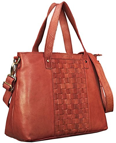 STILORD Mara Elegante Handtasche geflochtenes Leder mit abnehmbaren Schulterriemen Shopper Tasche Abendtasche Ausgehtasche für Damen Echtleder mittel-groß Farbe:Arona - braun