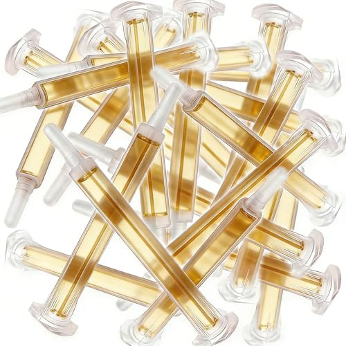 Amazleer Lot de 25 buses de mélange FMA06-16,1:1 - Pour pistolet à colle 2K AB - Tube mélangeur en plastique - Mélangeur statique - Douilles de mixage en plastique (25, doré)