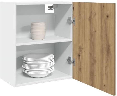 QZZCED Armadio sospeso da cucina Lione in rovere artigianale 2 unità, legno di ingegneria stabile e durevole, 50 x 31 x 60 cm, ampio spazio di archiviazione per utensili, design