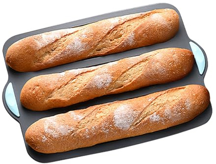 Teglia da forno per pane e pagnotta, stampo in silicone antiaderente, vassoio a sgancio rapido a tre griglie, adatta per grandi dimensioni, resistente al calore, professionale per pasticceria, torte