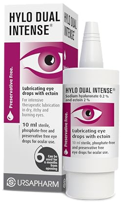 Hylo Dual Intense - Eye Drops for Long-Lasting, Intensive Lubrication and Instant Relief for Itchy, Burning Sensation and Severe Dry Eyes - Preservative Free - 300 Measured Doses