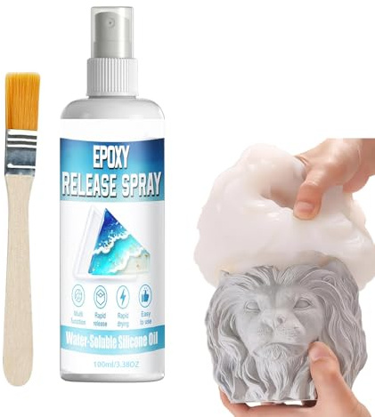 Spray De Desmoldeo – 100 ML, Agente Lubricante De Secado Rápido, Solución De Desmoldeo Epoxi | Herramienta De Revestimiento De Moldes, Fabricación De Jabón, Vela, Moldeo De Yeso Concreto, Casa, Taller