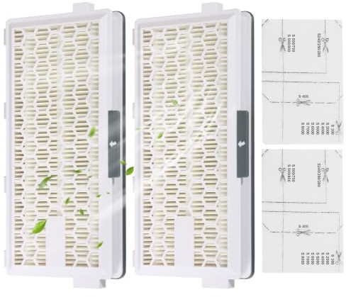 2 HEPA-filter + 2 motorfilter för Miele Complete C3 C2 S4000-4999 | Dammsugarfilter reservdel dammsugare ersättning för Miele Hepa Airclean SF-HA 50 Compact C1 C2, S8340, S5000-S5999