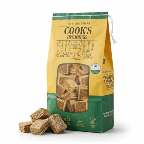 Cook's Firelighter Cubes, 72 Cubes, 430g, Natural Fire Starters for BBQ, Stoves & Campfires, Compact Pack Easy Storage, Perfect Size for Trial, Travel and Home Use (1-Pack, 72pcs)