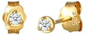 Elli DIAMONDS Ohrringe Damen Ohrstecker Solitär Basic Edel mit Diamant (0.06 ct.) in 585 Gelbgold | mit Diamant (0.06 ct.) in 585 Gelbgold