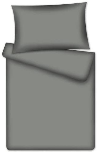 KiGATEX Kinderbettwäsche-Set, Uni anthrazit, 100x135+40x60 cm, Baumwolle | 100% Baumwoll, Weiche Bettwäsche für Kinderbett, mit Reißverschluss, atmungsaktiv, pflegeleicht und waschbar bei 60°C