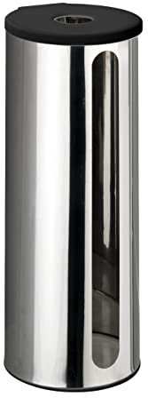 WENKO Turbo-Loc® Edelstahl Ersatzrollenhalter Detroit - Wand WC-Ersatzpapierrollenhalter für 3 Rollen, Befestigen ohne Bohren, Edelstahl rostfrei, 13.5 x 36 x 14 cm, Glänzend