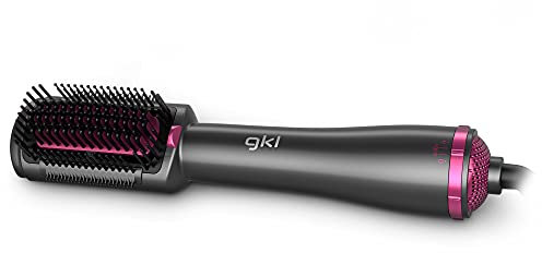 GKL - Cepillo Alisador Profesional 3 niveles temperatura y 2 modos de uso TOPAZ SLIDE Filamentos de alta densidad tecnología iónica. Aire frío 500W
