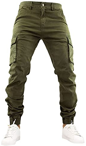 Toocool Pantalons pour Hommes, Pantalon Cargo en Coton pour Hommes, Pantalon avec Poches Latérales, Pantalons de Travail G6538
