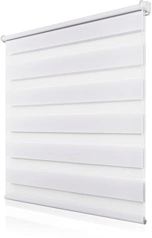 Doppelrollo Klemmfix ohne Bohren 105x120cm(BxH), Rollos für Fenster ohne Bohren Weiß, Duo Rollo Klemmrollo, Lichtdurchlässig & Sichtschutz,Fenster Rollos für Innen