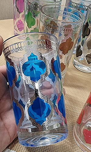 Lot de 6 verres en verre pour thé marocain