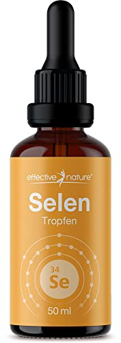 Effective Nature Selen Tropfen hochdosiert - vegan, laborgeprüft - 50 ml | Sehr gute Bioverfügbarkeit - Produziert in Deutschland - Selen trägt zur normalen Schilddrüsenfunktion bei