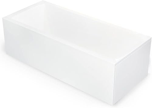 AQUADE Acryl Badewanne 180x90 cm Modell: Wolfsburg Hergеstellt in Dеutschland - Weiß Badewannen Komplettset mit Wannenfüßen, Schürze + Ab-Überlauf mit Zulauf, Nackenkissen