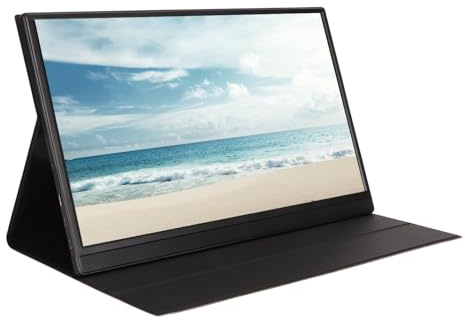 Bewinner Moniteur Portable 15,6 Pouces, 1080P FHD USB C, écran D'Ordinateur HDMI, écran Externe HDR IPS avec Couverture Intelligente, Double Moniteur USB C avec Haut-Parleur pour