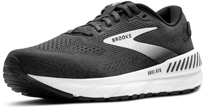 Brooks Women’s Ariel GTS 24 Supportive Running & Walking Shoe - Ebony/Black/White - 7.5 Medium